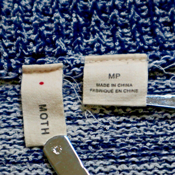 Anthropologie Size MP Moth Adrian Cardigan Sweater Blue Yellow - Picture 10 of 11